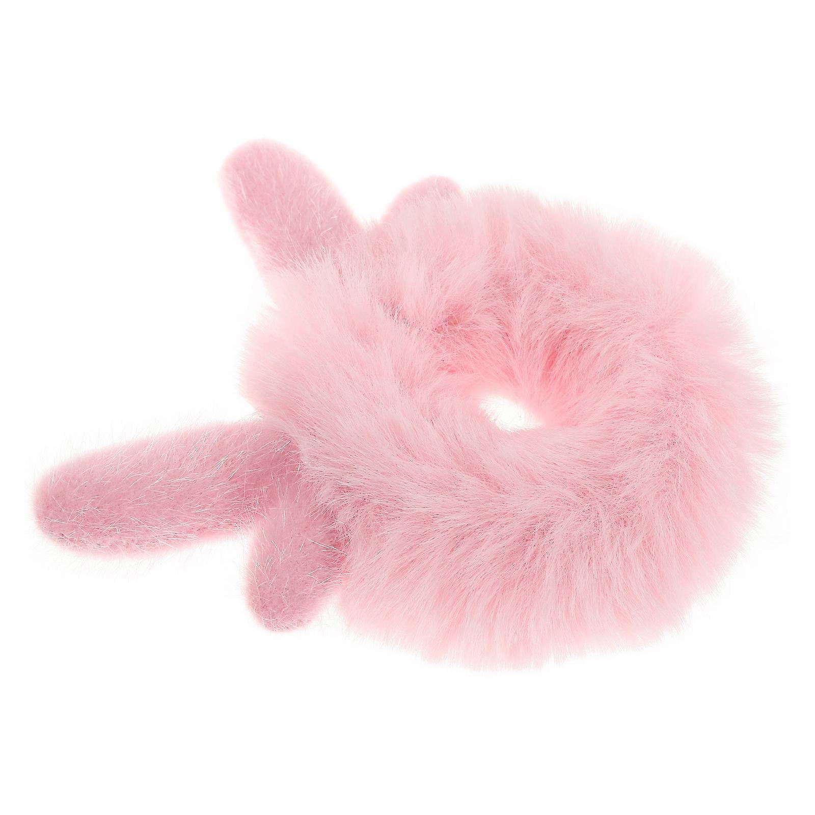 Fluffy Hair Bands with Ball Decoration Forest Style Elastic Ponytail Holders for Women Comfortable & Versatile Scrunchies for Autumn Winter