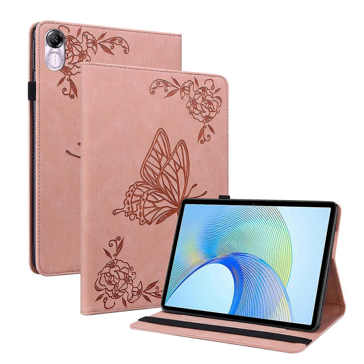 Tablet Case for Honor Pad X8 Pro Butterfly Pattern Flexible Durable Soft TPU Flip Cover with Adjustable Stand Slots