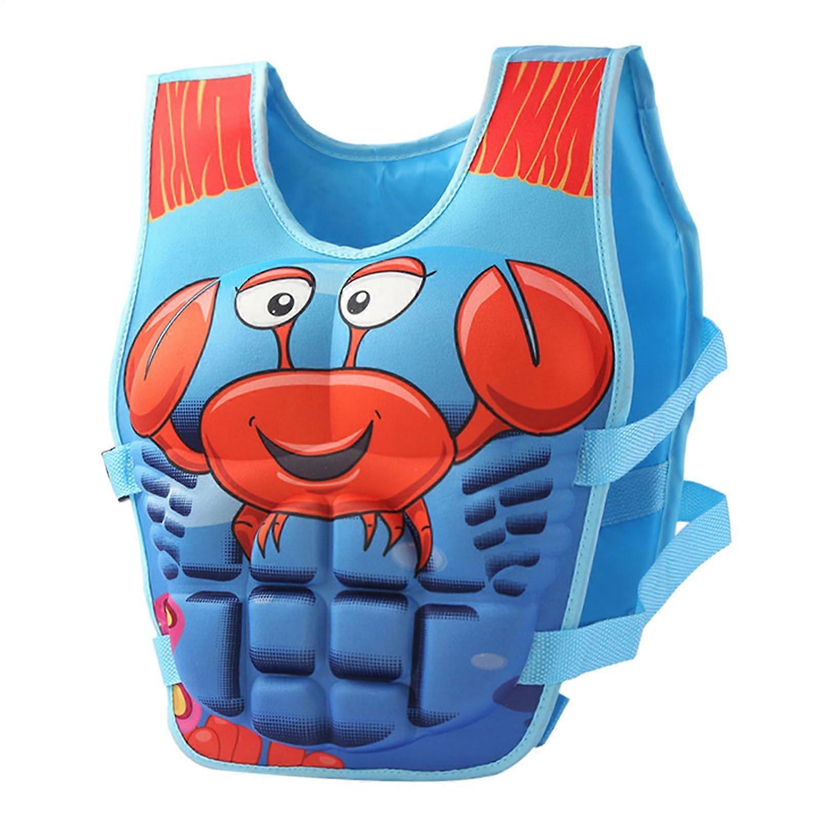 Children's life jacket Swimwear for children in the swimming pool Swim fins for kids aged 2 to 10 years, pool swimsuit, large crab.