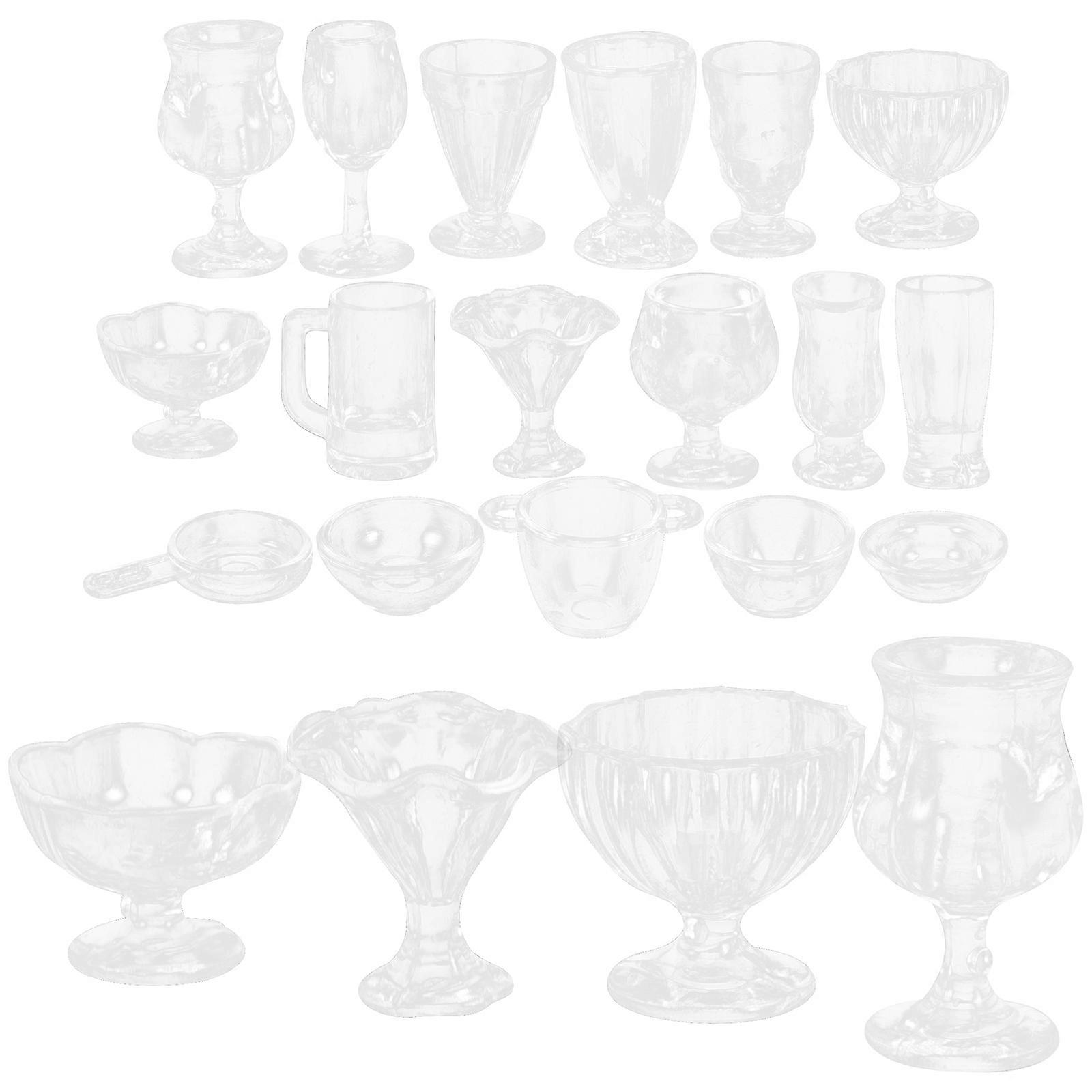 Transparent Plastic Mini Cups for Doll House Decor Simple Practical Kitchen Tableware 1 Set