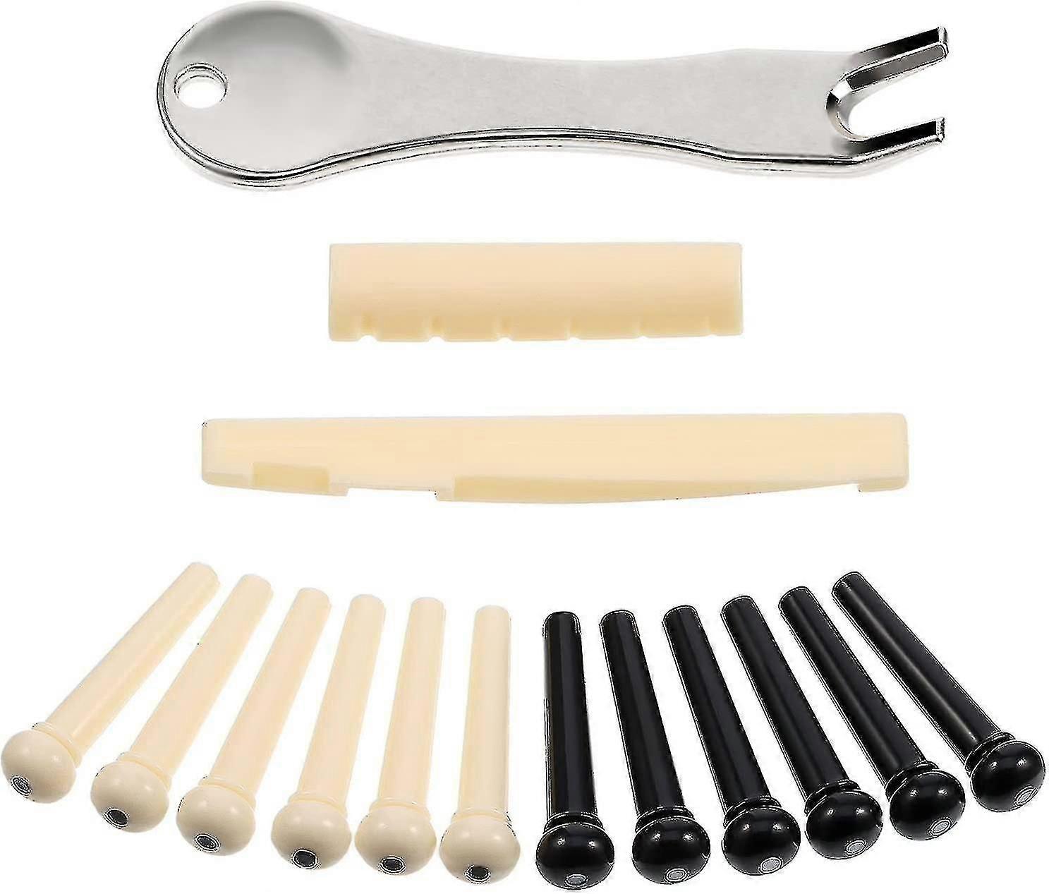 Akustikgitarren-Steg-Pin-Puller mit Gitarrensattelmutter Gitarrenbrücken-Pin-Puller-Werkzeug (mehrfarbig) (15 Stück) (kui)