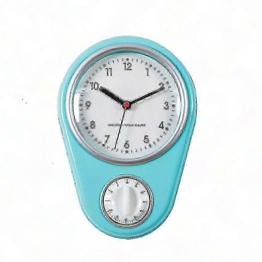 1pc Modern Kitchen Timer Wall Clock Battery-Free Household Timer for Home (Blue)