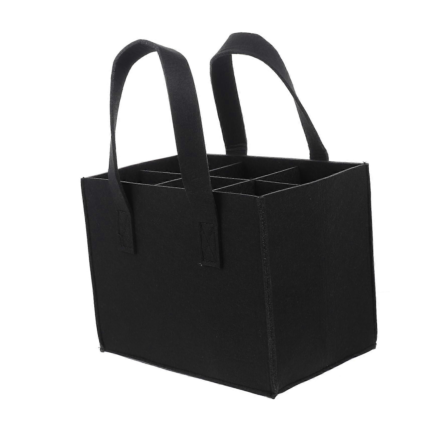 wine bag flask pouch for wine bottles carry bag with handle felt black