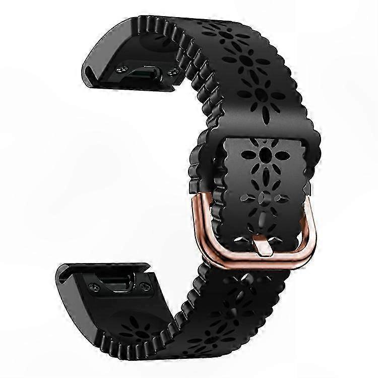 Adjustable Silicone Watch Band with Hollow-out Flower Pattern for Garmin Fenix 5S Plus / 6S Pro / 7S / Instinct 2S Quick Release