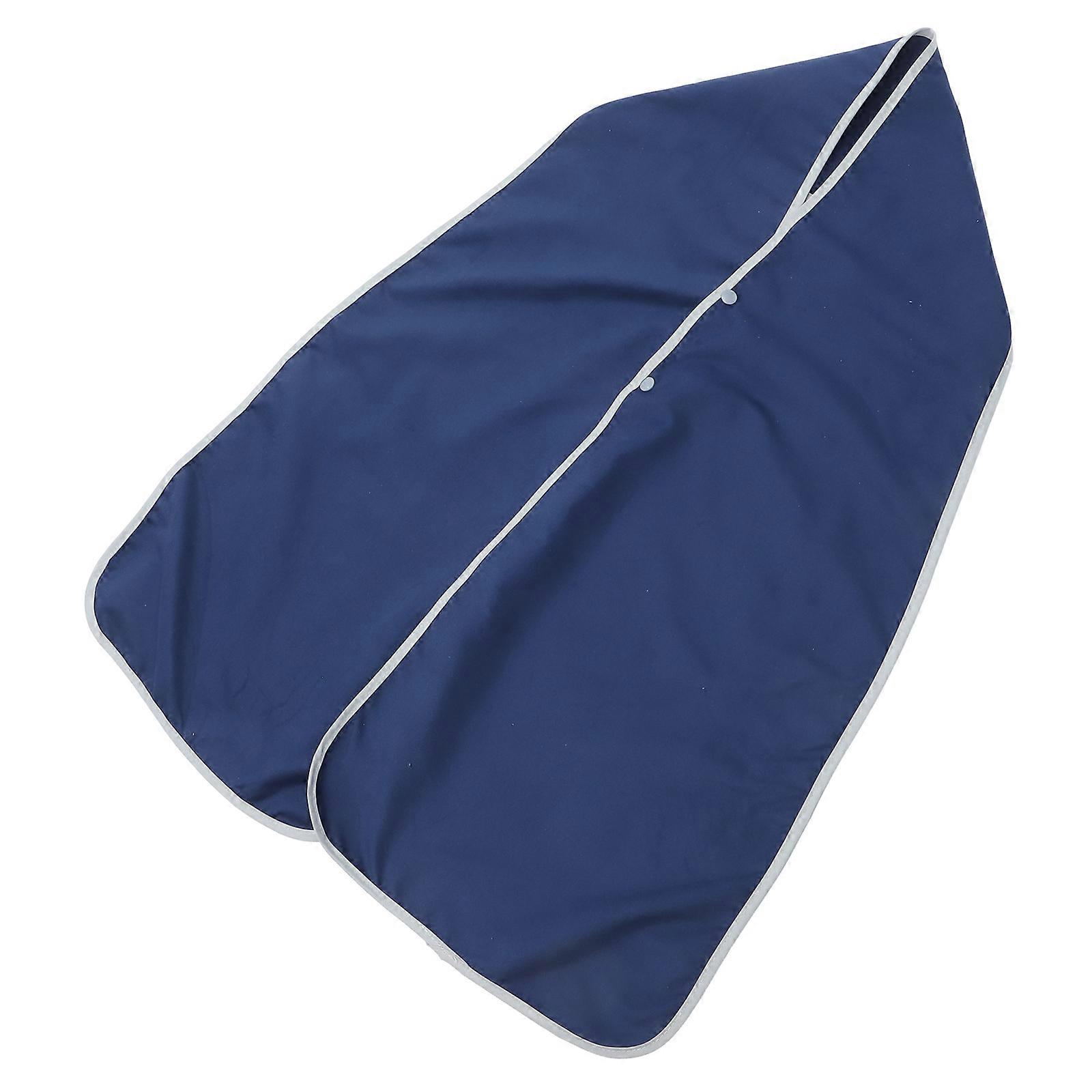 Reusable Adult Bib Cloth Food Bib for Seniors Mealtimes Blue Polyester Full Coverage 1Set