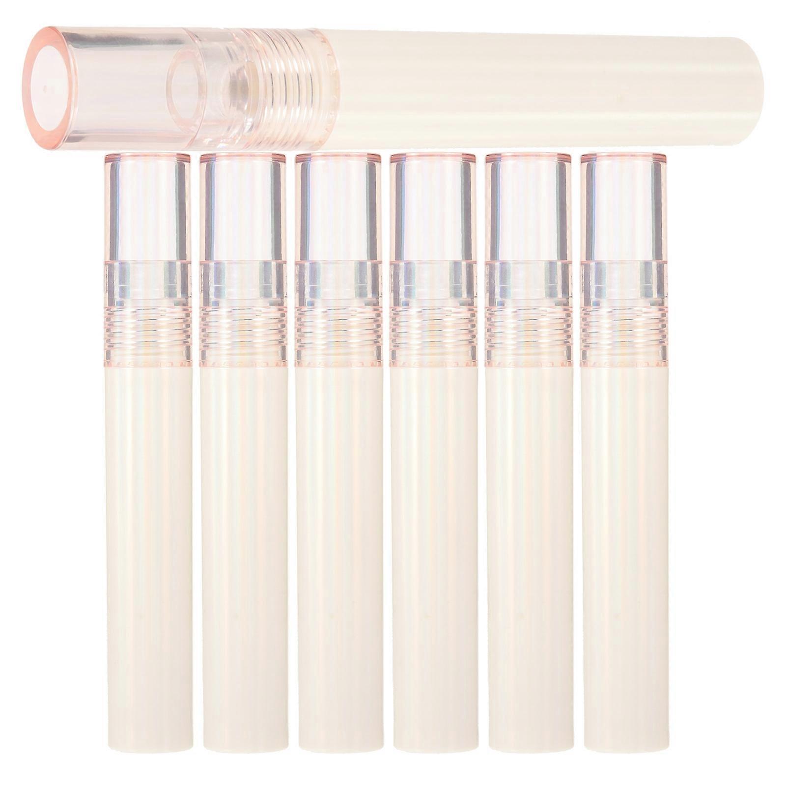Lip Gloss Tube Containers Lip Balm Tubes for Traveling Plastic Beige Leak-Proof 6Pcs