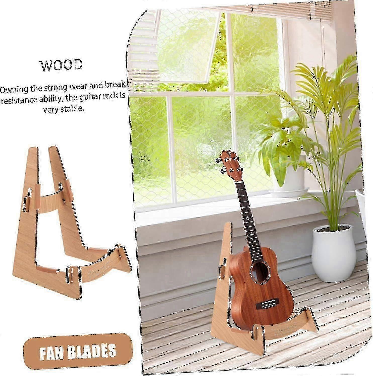 Robust Trä Gitarrstativ för Elektriska, Akustiska & Basgitarrer - Fiolstativ Kompatibelt med Flera Modeller