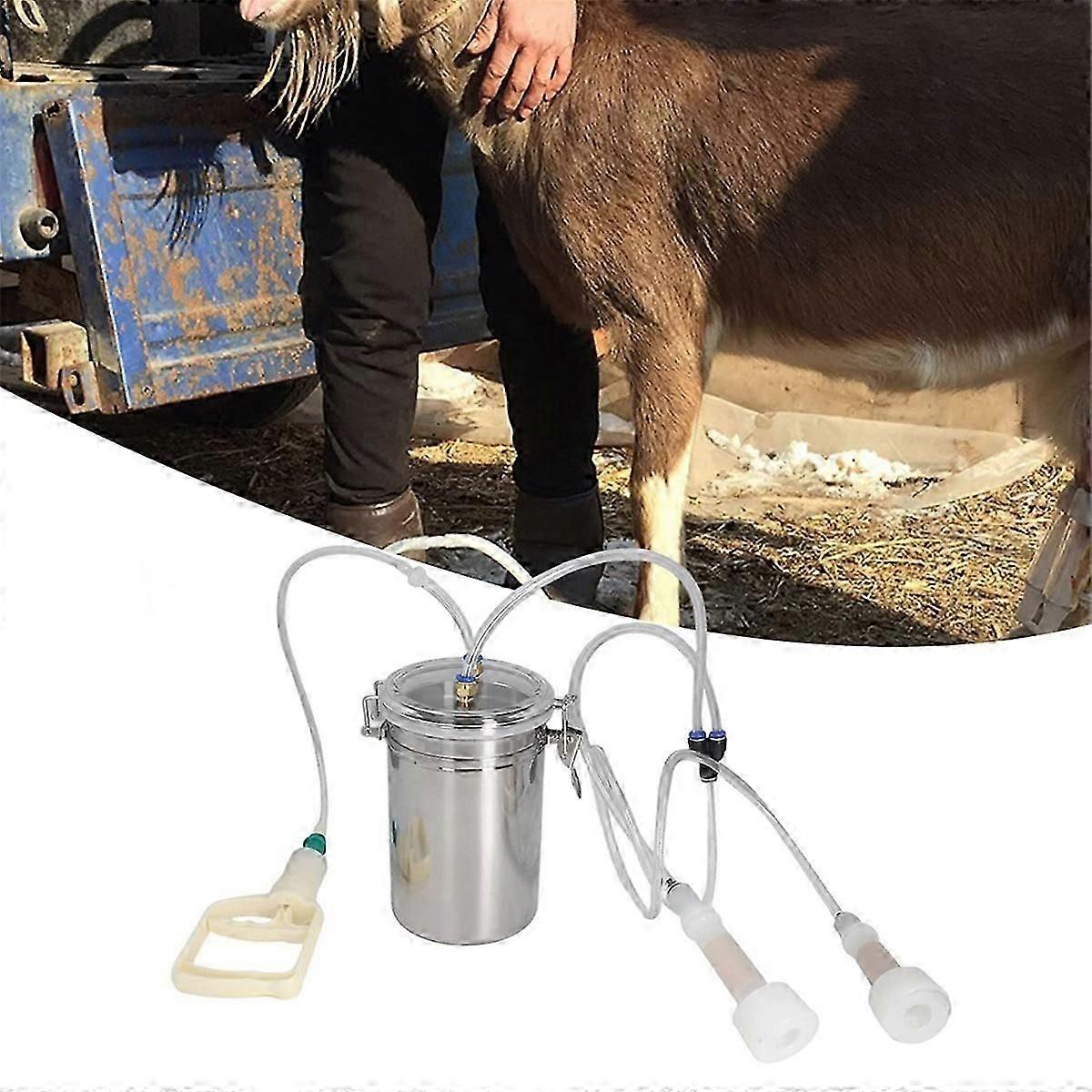 Kit de machine à traire manuelle 2000ml Efsuitable fort Saving Cow Milking Machine Pompe à vide à main de vache Portable Mi