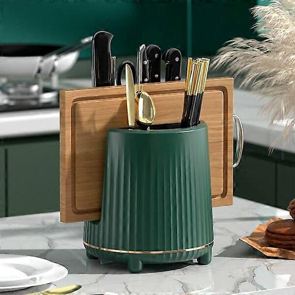 Kitchen chopsticks, knife and chopping board storage rack, dark green style, detachable and easy to organize