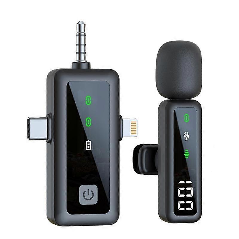 Digital Display Wireless Lapel Microphone H68 3 In 1 Single Mic