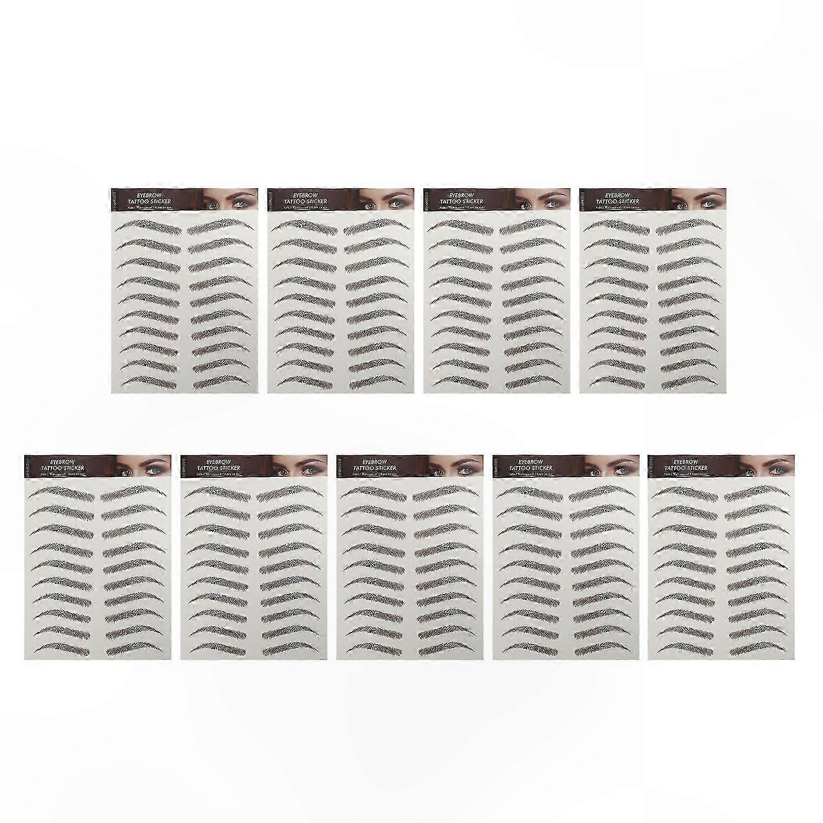Hairlike Artificial Eyebrow Stickers, 9 Sheets of Transfer Eyebrow for Natural Look