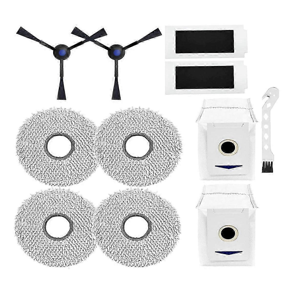 Suitable for Ecovacs Deebot T30 Pro Omni/T30 Omni: Replacement Wipes & Side Brushes Set