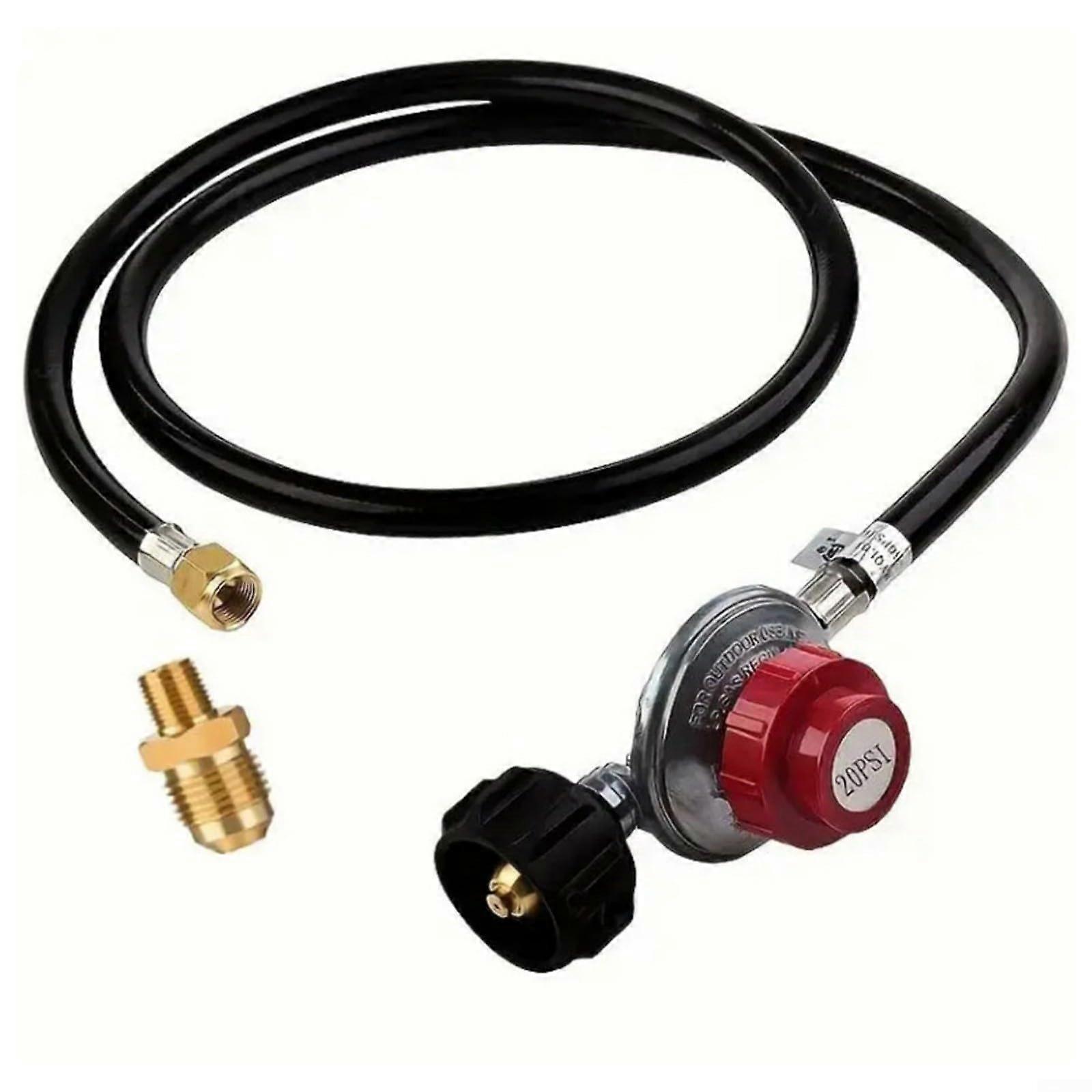 Propane Regulator With 4 Ft Hose, 020 PSI Adjustable, QCC1 Type Connection For Propane Appliances