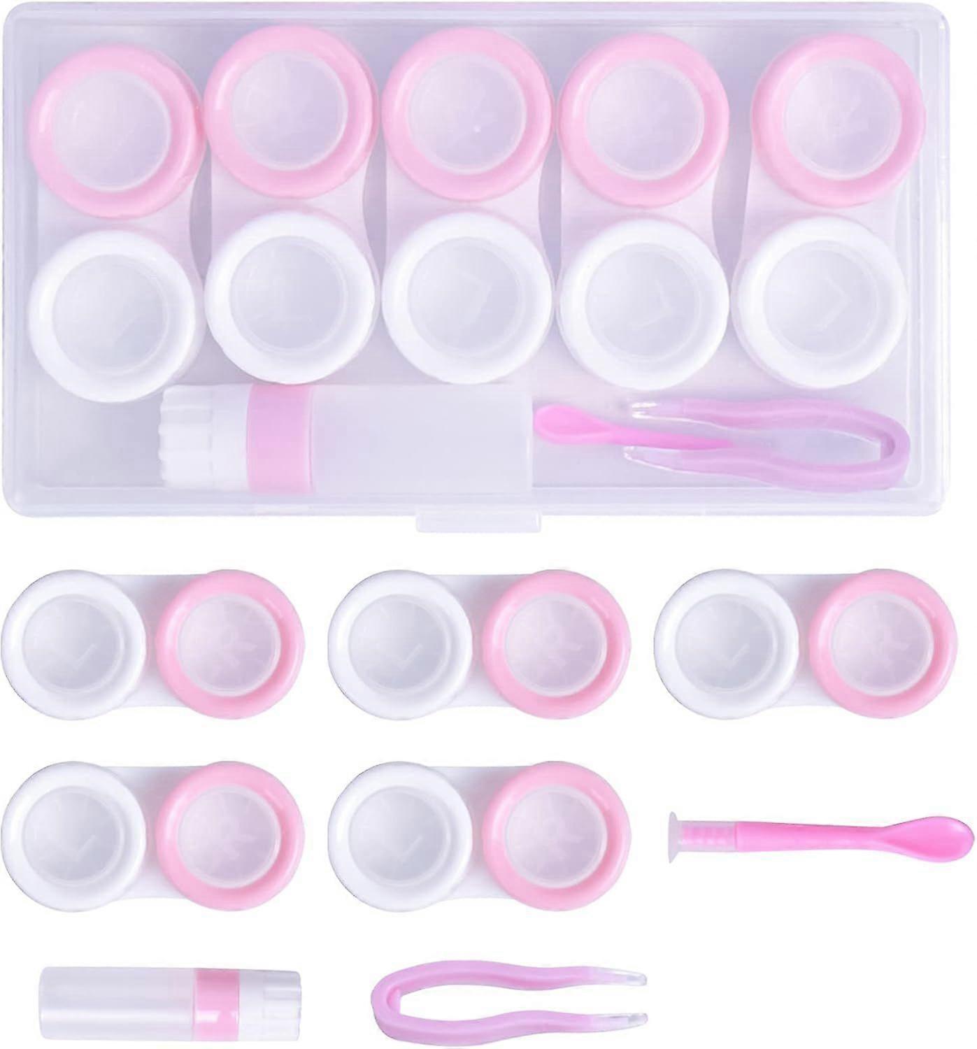 5 Pairs Travel Contact Lenses Container Set Portable Contact Lens Case Contact Lenses