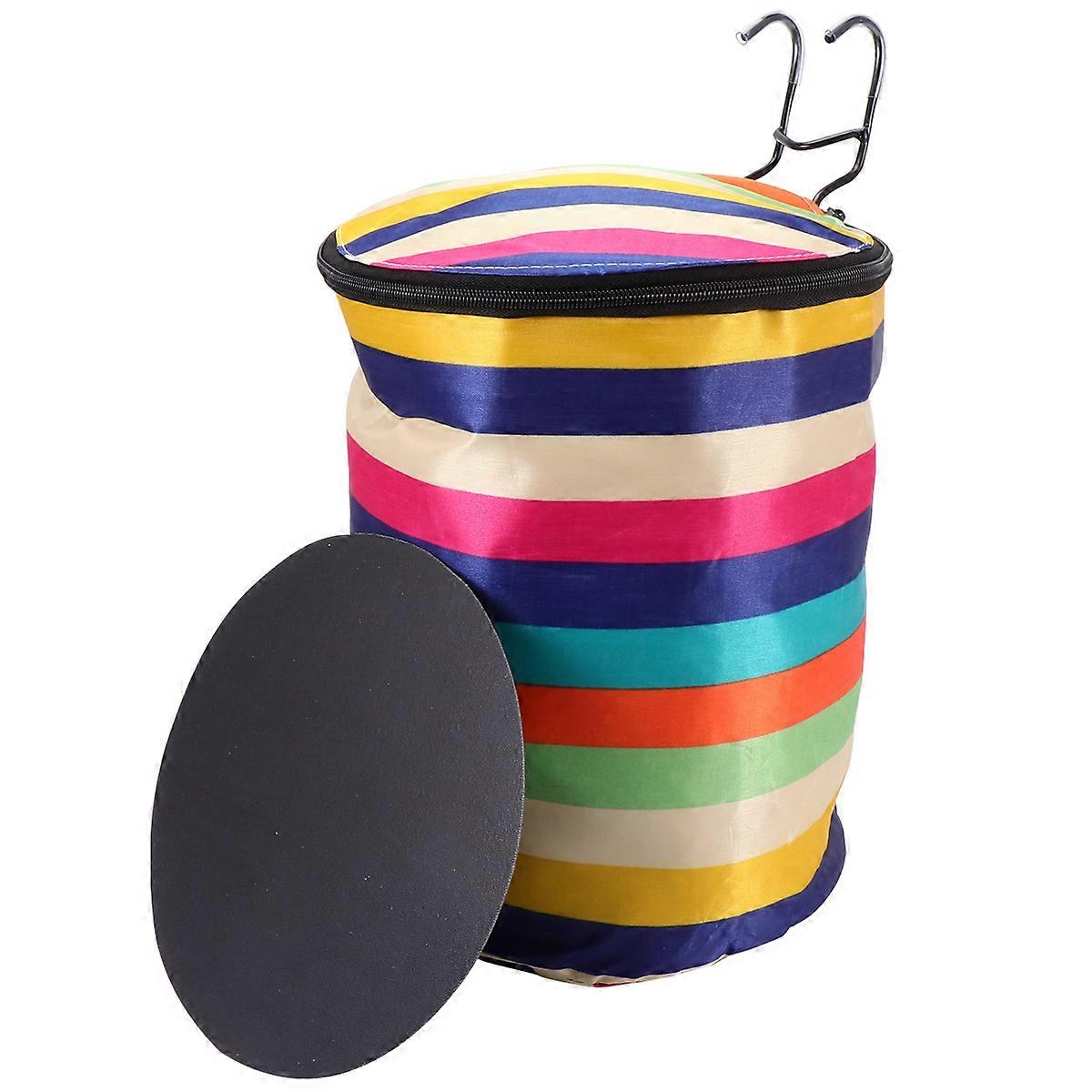 Colorful Strips Pattern Bike Accessory Front Grocery Basket Easy to Install and Remove Waterproof Function 11.8x9.45x9.45 Inch 1Pack