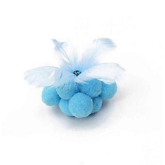 Cat Toys Cat Toy Feather Plush Bell Candy Color Funny Cat Ball Bite Resistant Blue