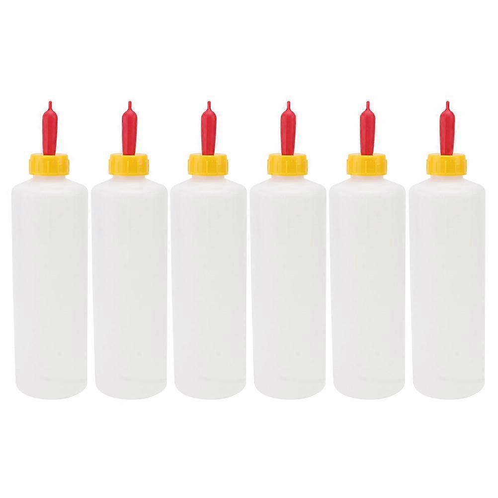 Sheep Feeding Bottle with Nipples for Farm Animals Wide Application Plastic White Large Capacity 6 Pieces