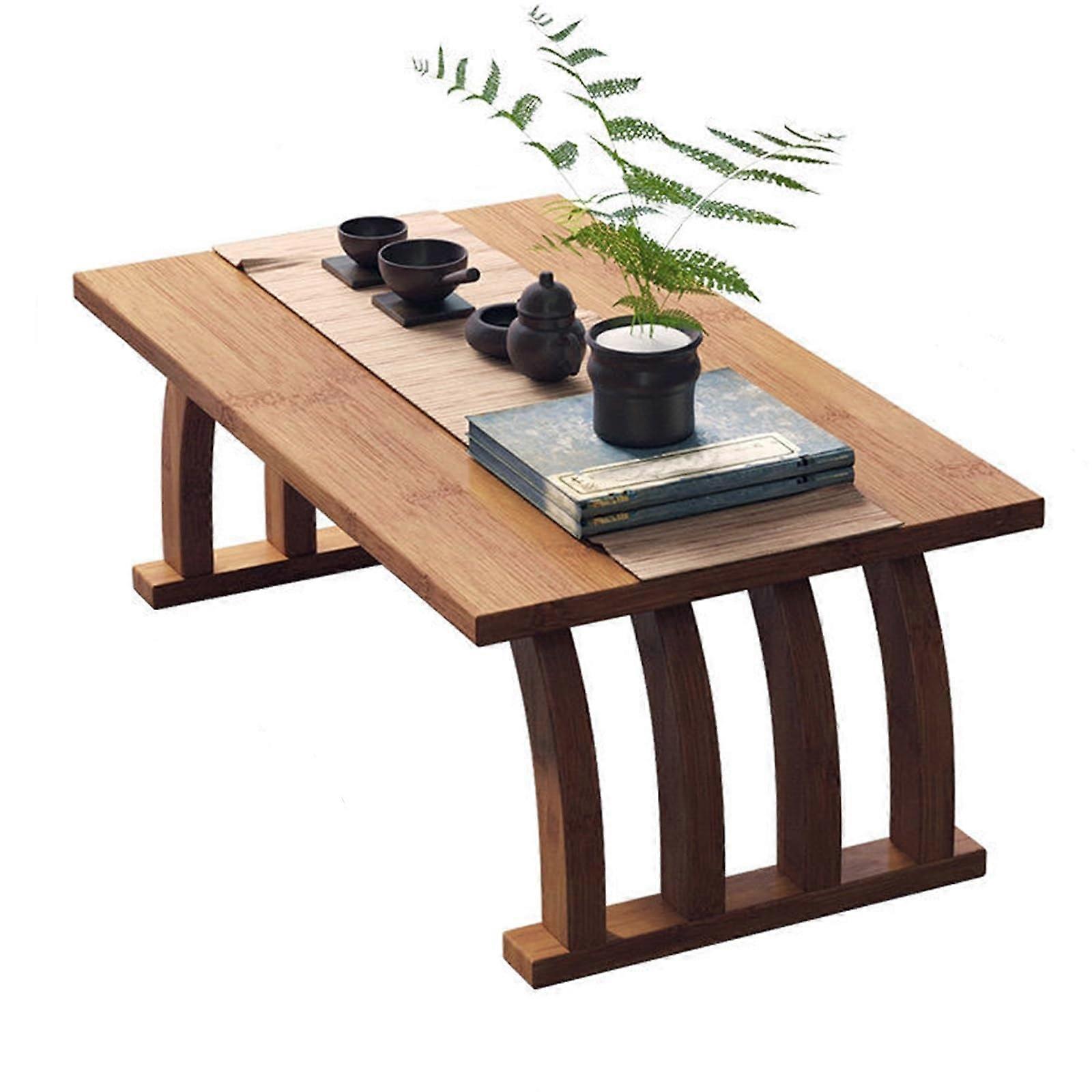 Japanese Coffee Table Bamboo Window Style Low Table For Zen Home Small Dining And Cocktail Table 60x37x31 cm One Color