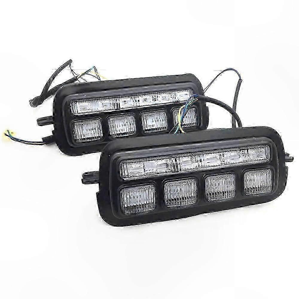 White LED DRL with Amber Turn Signal for 1995+ 4x4 SUV Models - Daytime Running and Turning Lights Combo