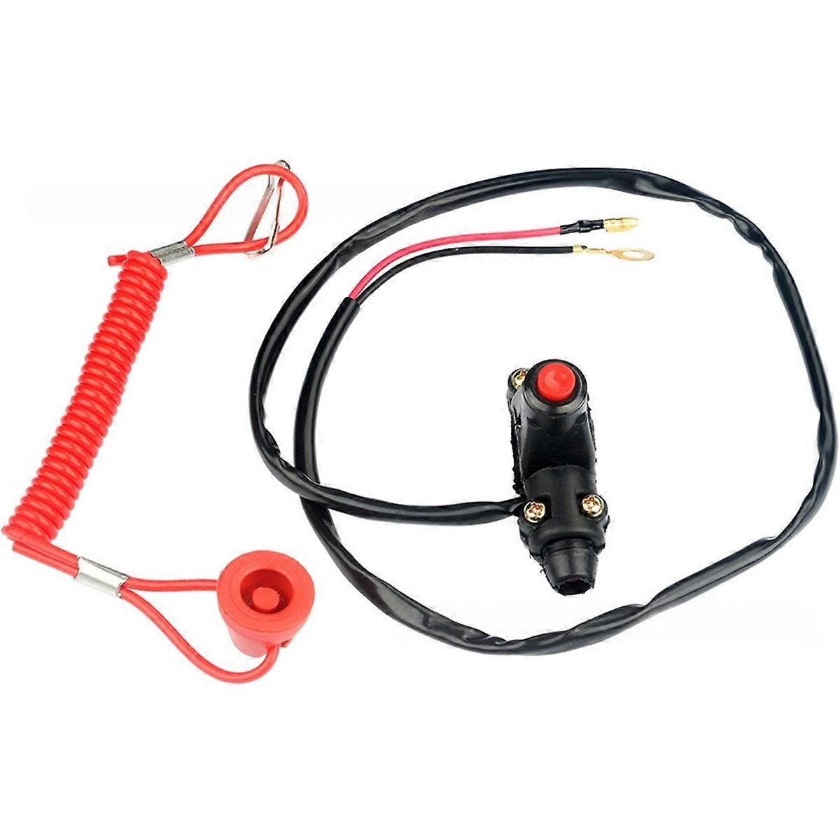 Motorcycle ATV Tether Lanyard Emergency Stop Engine Switch Push Button Universal Parts