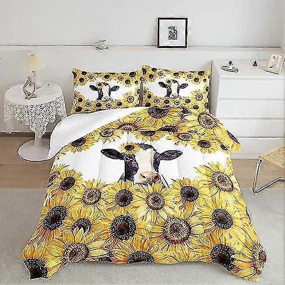 Cow Farm Animal Bedding Duvet Cover Set For Kids Boys Bed Set With Pillowcases