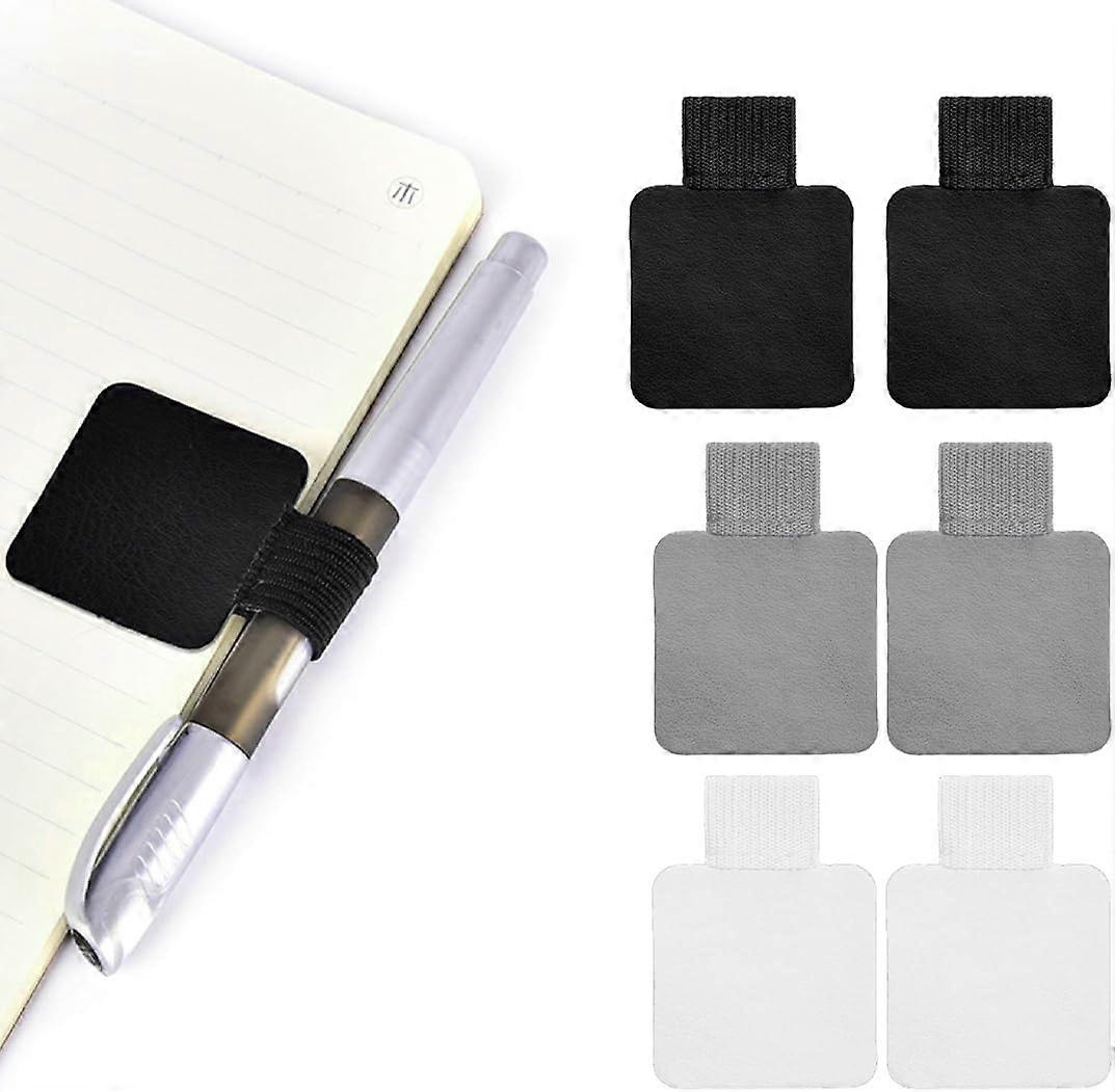 6 Pieces Self-Adhesive Pen Holder with Elastic Loop
