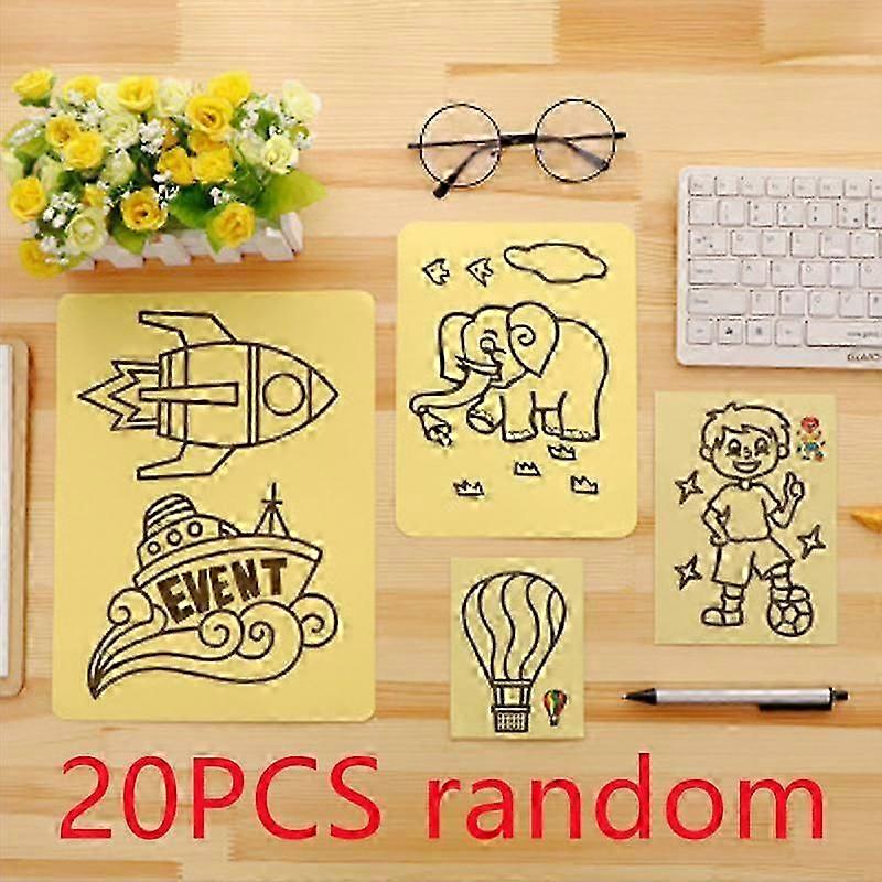 20/10Pcs Scratch Art Doodle Pad Sand Painting Cards Early Educational Learning Handicrafts