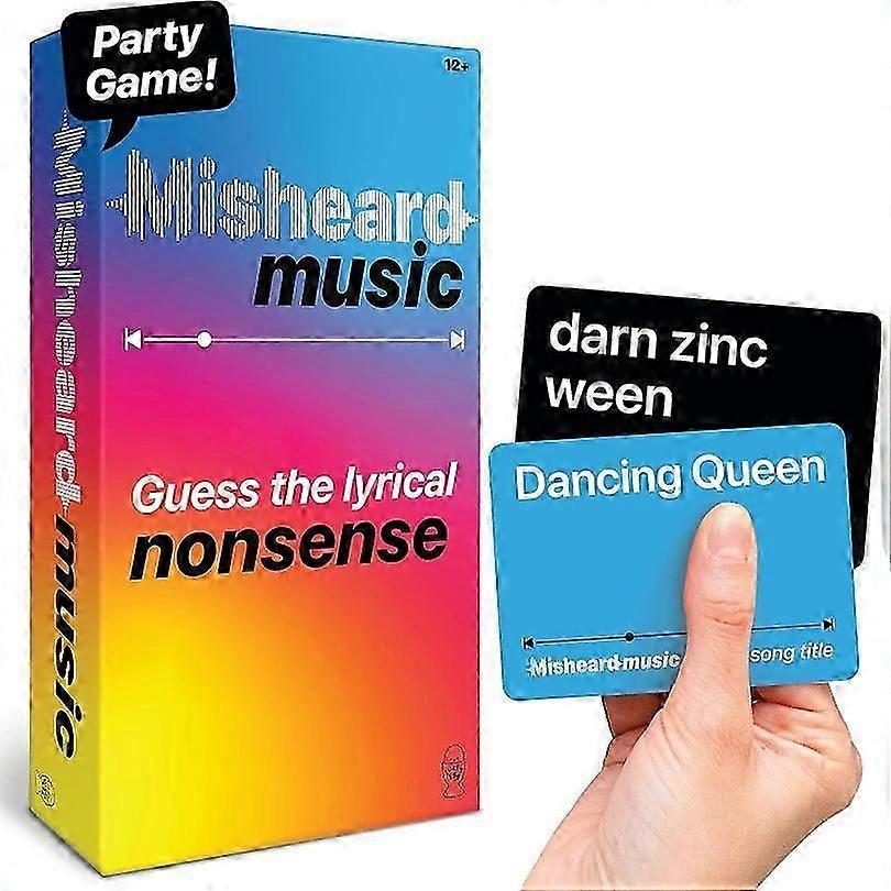 Misheard Music Party Game - Guess The Song or Artist with Lyrical Nonsense Cards, Fast-Paced Card Game for Karaoke Fun