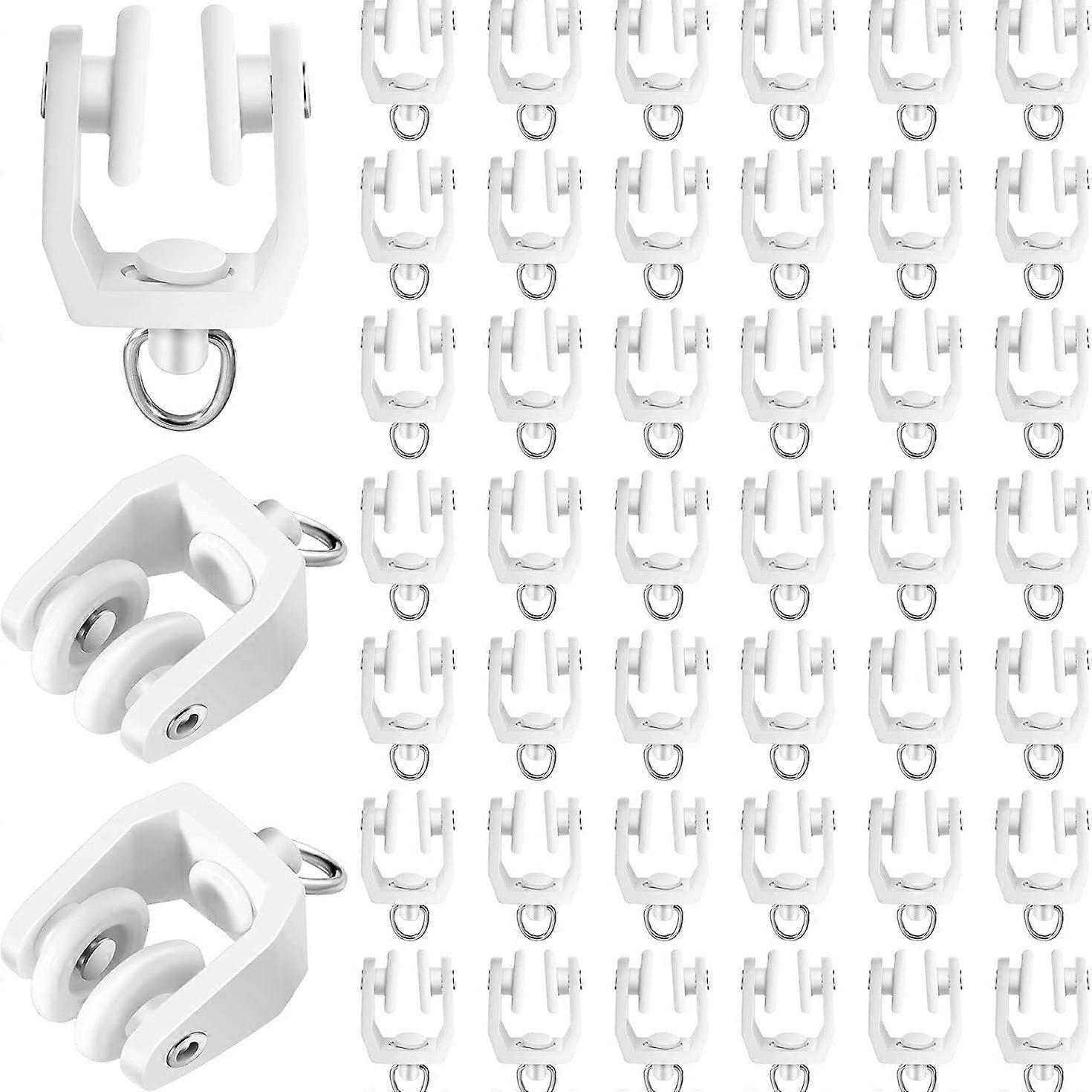 35pcs Curtain Rollers for Flexible Plastic Curtain Track,Wheel Rollers