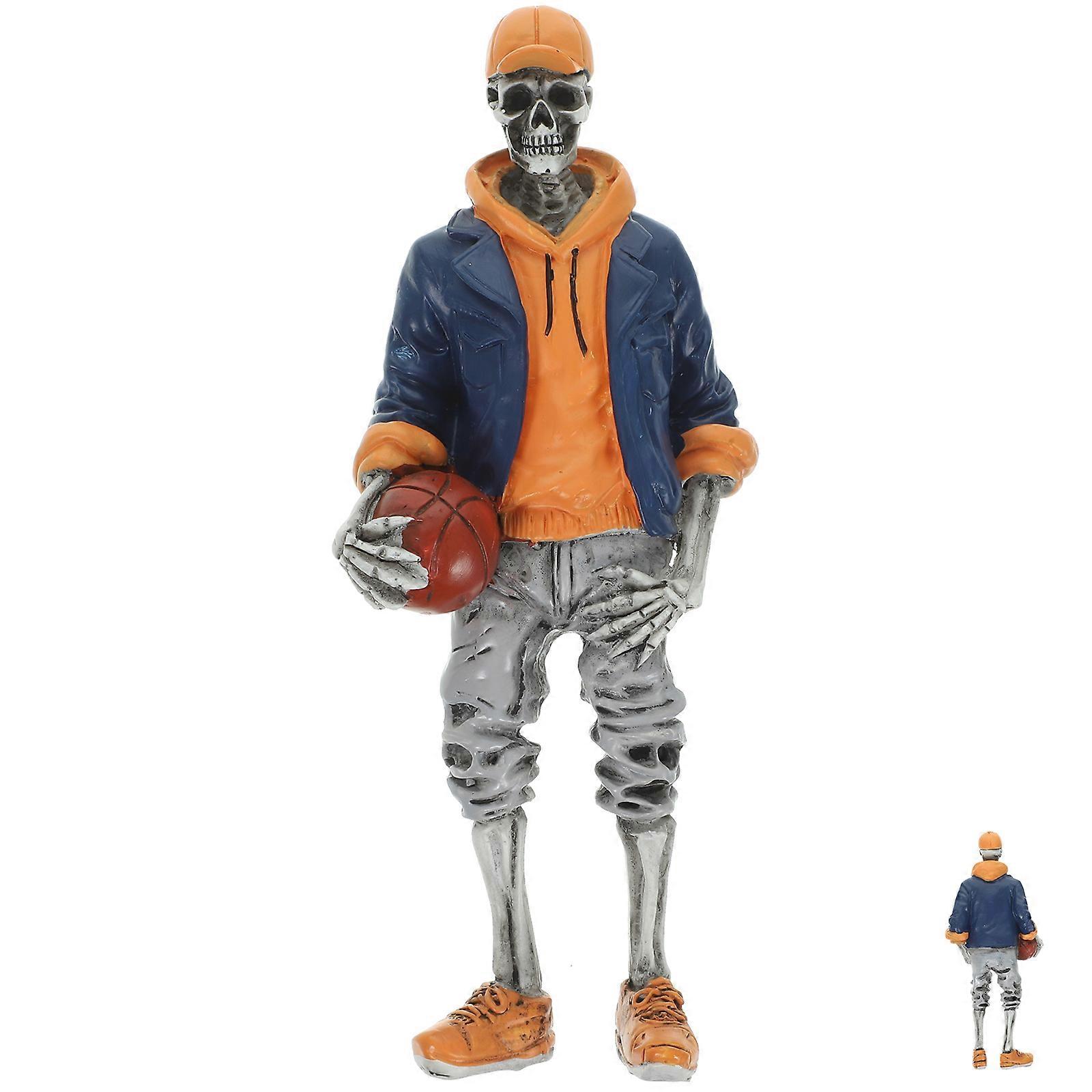 Cool Skeleton Statue Resin Skeleton Ornament for Decoration 4Pcs