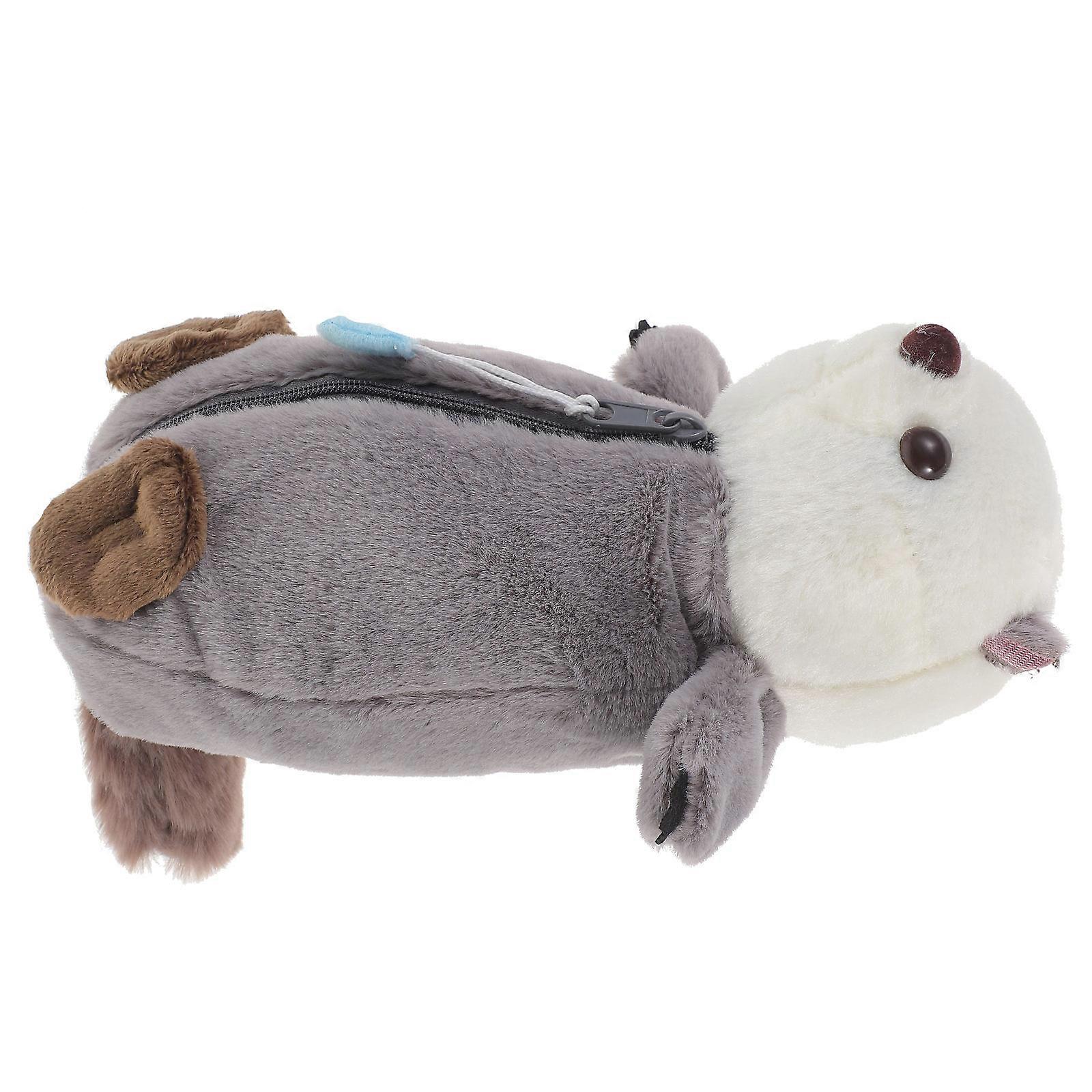 Small Pencil Bag Zipper Plush Pencil Bag For Students Multi Color Plush Stationery Bag 1Set Storage