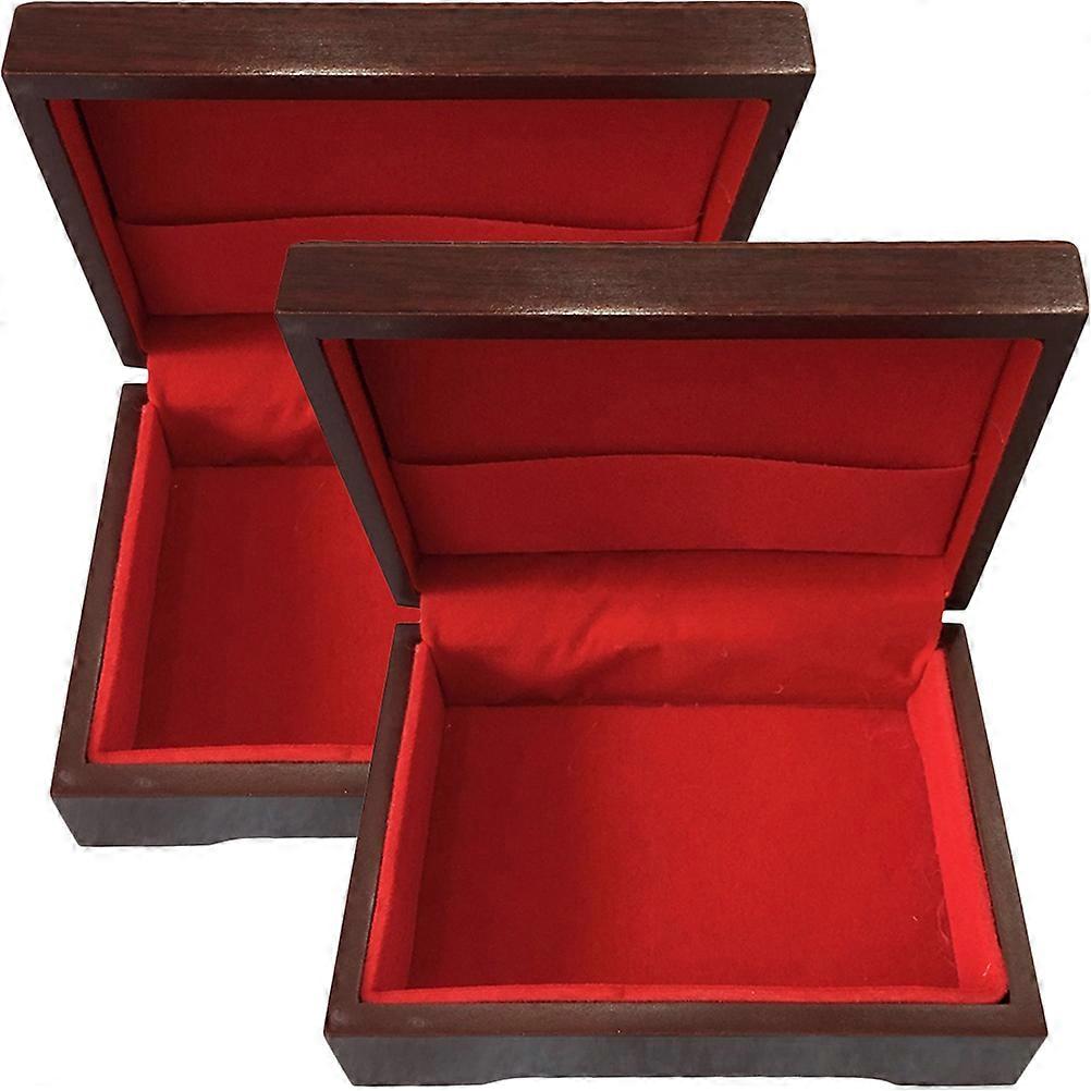 Poker Storage Boxes for Storage 10Pcs Wooden Card Container Brown