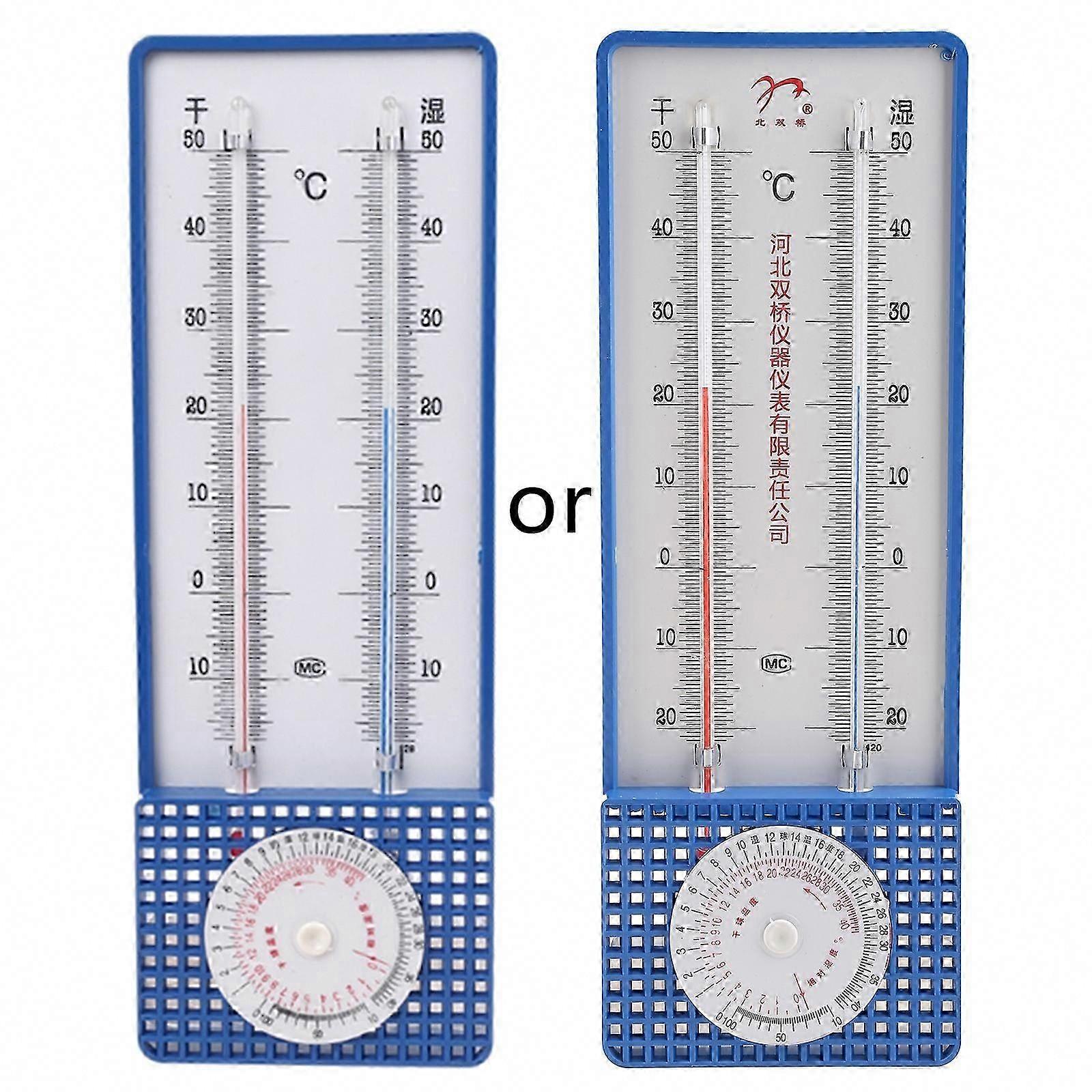 Wall-Mounted Wet Dry Bulb Hygrometer Thermometer for Lab Room Temperature Monitoring
