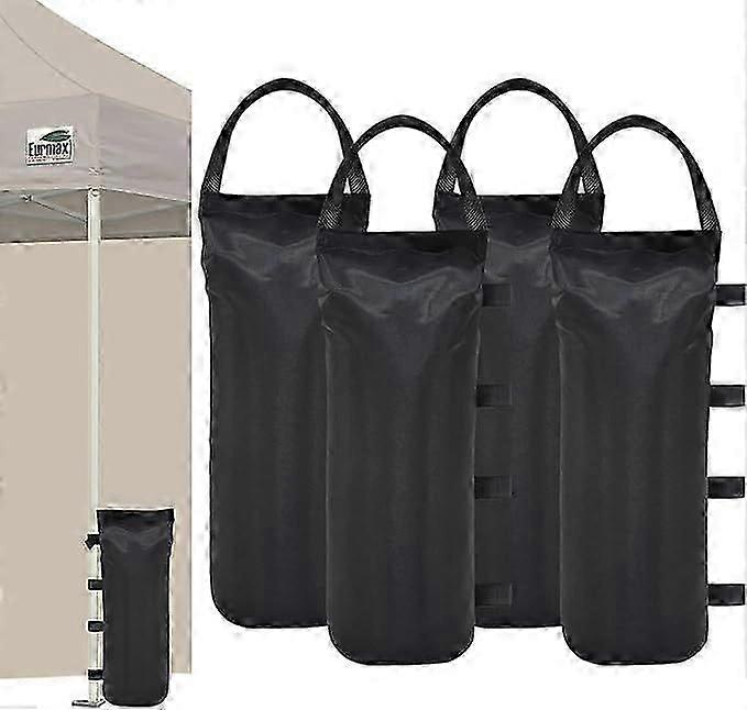 4-Pack Sandbag Weights for Securing Canopy Tents, Backdrop Stands, and Umbrella Bases in Black