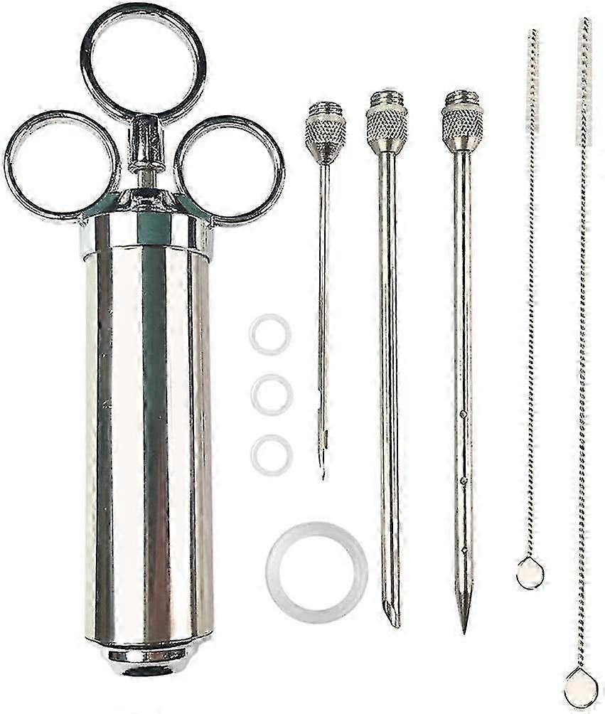 Marinade syringe for cooking, 60ml with cleaning brush