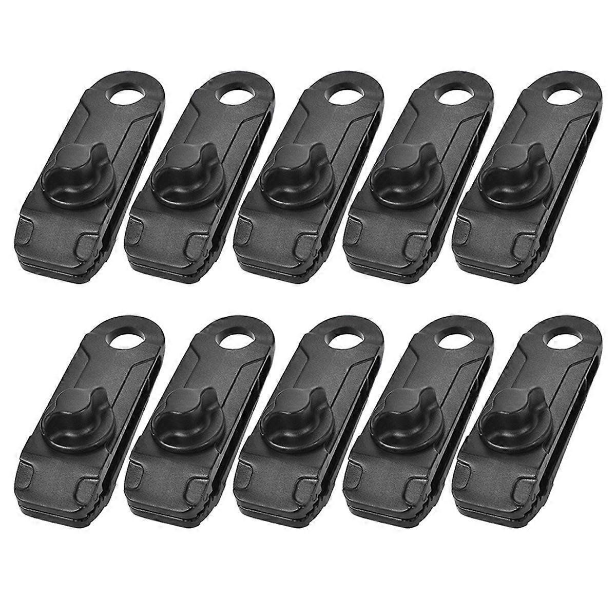 10pcs Outdoor Camping Tent Windproof Reusable Fixing Black