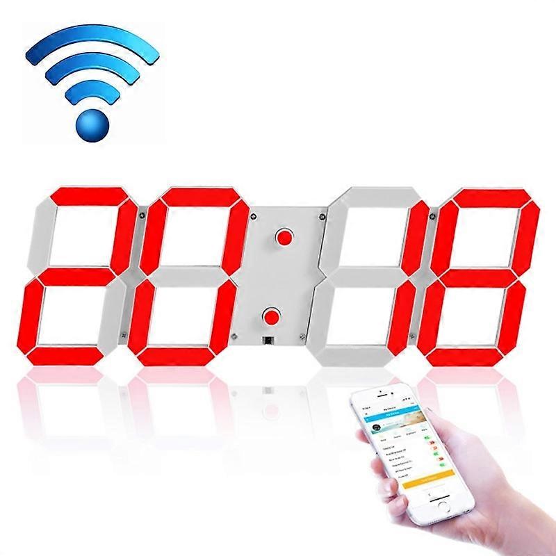 Orologio da parete WIFI, Stile: WIFI a 4 bit, Colore: Rosso cavo Rosso WIFI a 4 bit Rosso cavo