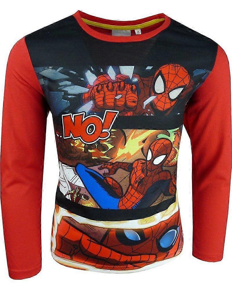 Gutter undre Spiderman lang ermet t-skjorte / topp