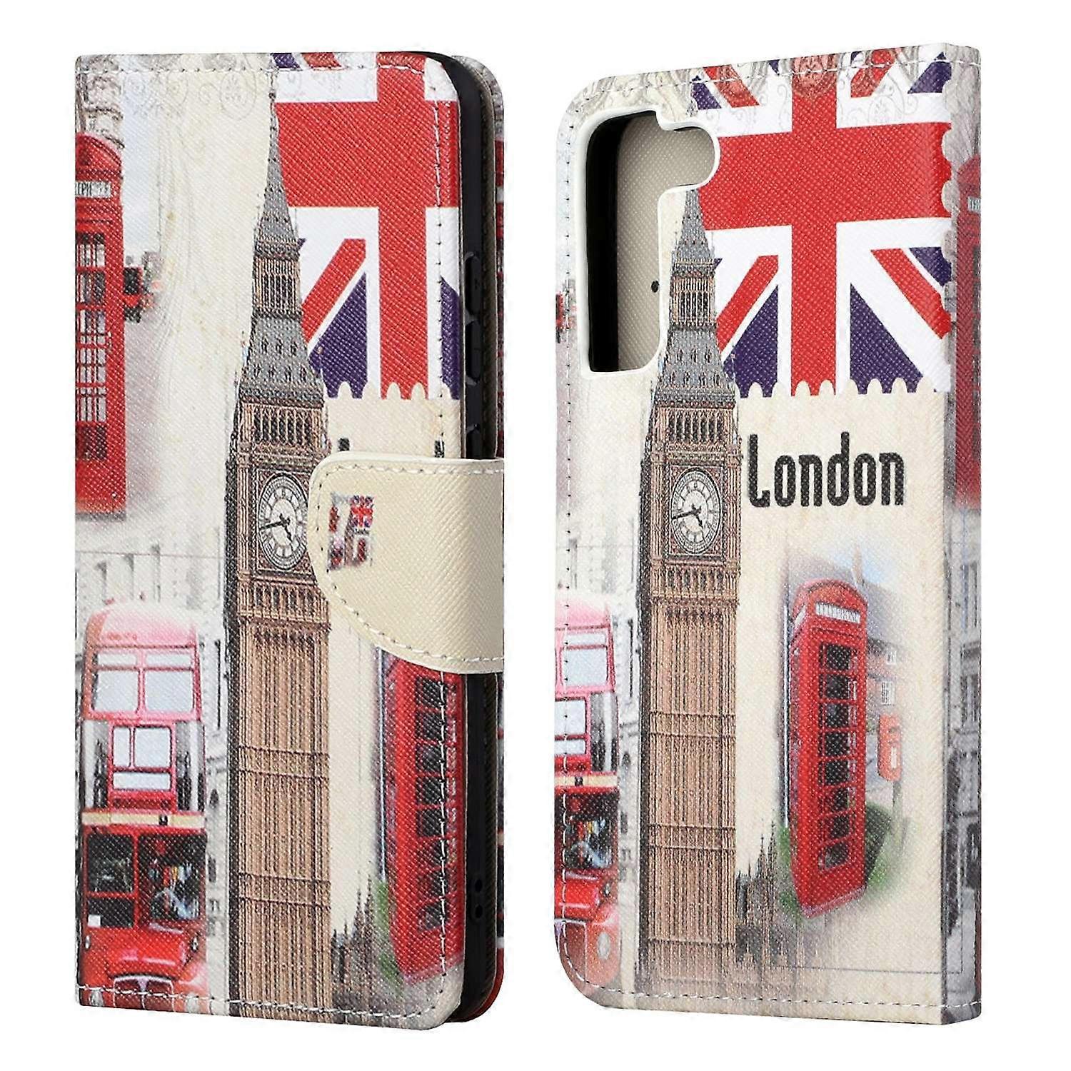 Pattern Printing Cross Texture Durable PU Leather Stand Flip Folio Cover Magnetic Closure Wallet Pho