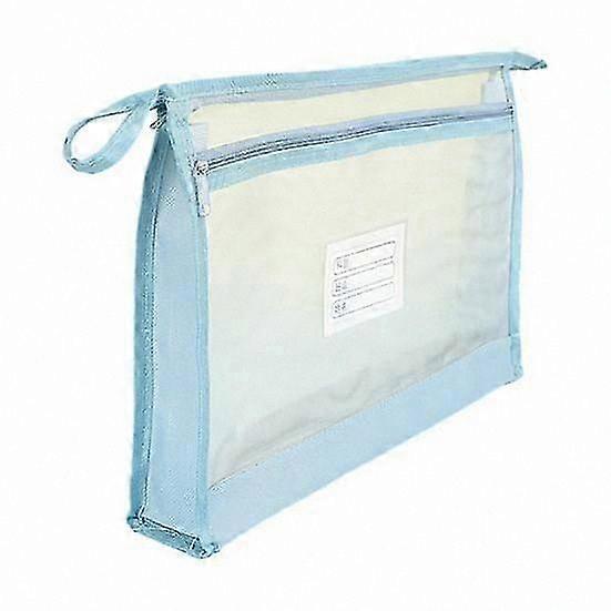 A4 Transparent Mesh Document Organizer Double Layer Zippered Pouch for Office School and Travel Use Visible File Folder Storage Solution