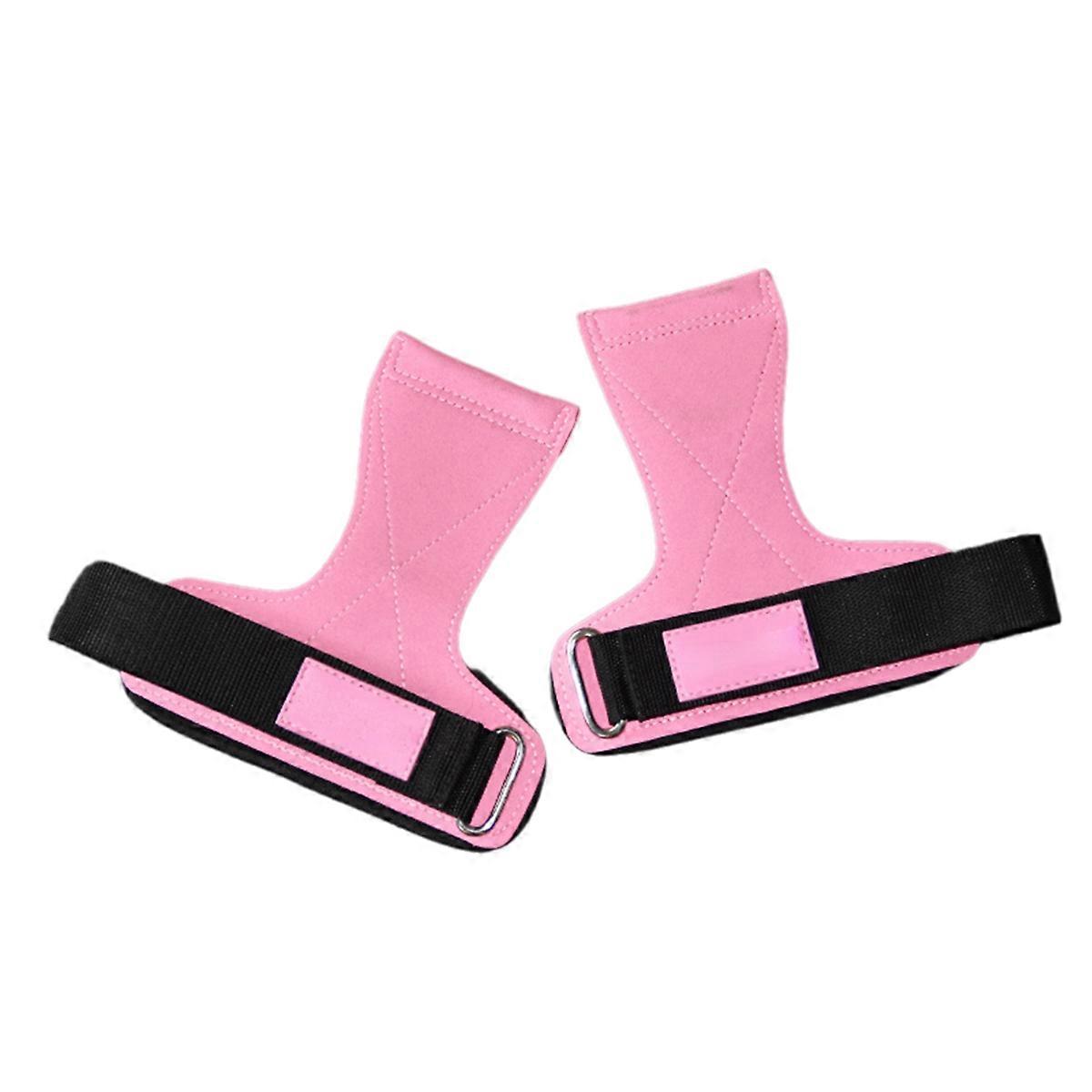 Fitness Handschoenen Mannen Pull-Ups Push Microfiber Polsbracers Hard Pull Power Roze