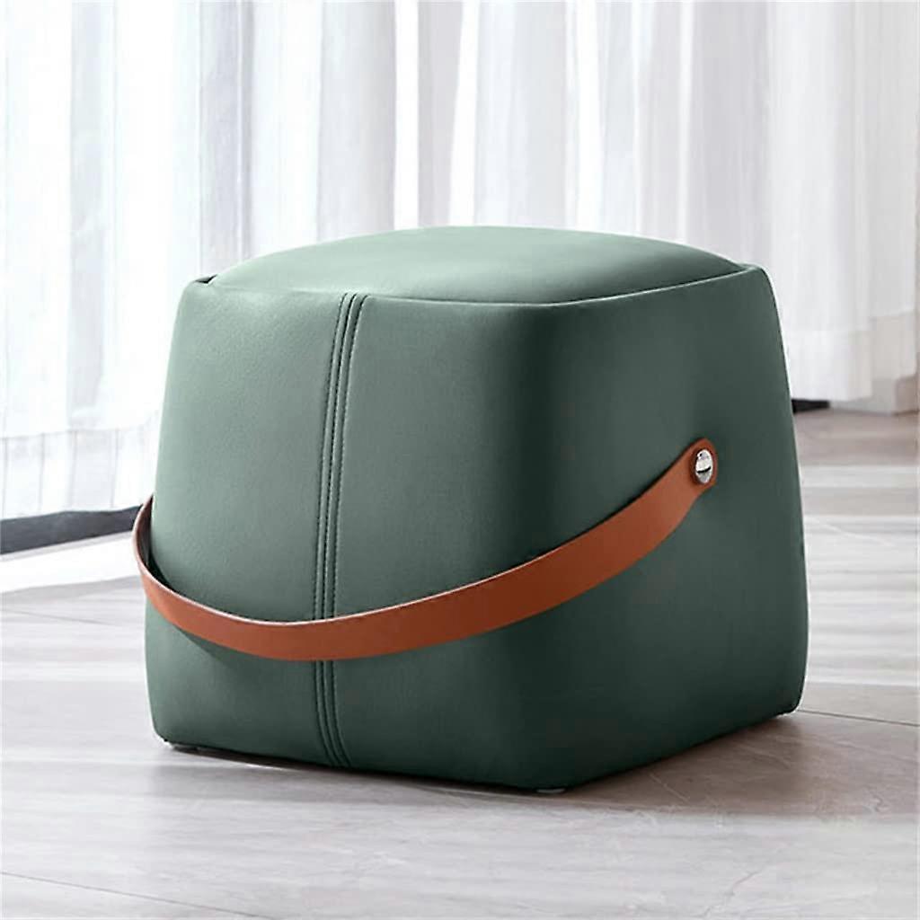 Fabric Low Stool For Home Bedroom Living Room With TLegs Soft Foot Rest And Shoe Changing Stool In Dark Gray