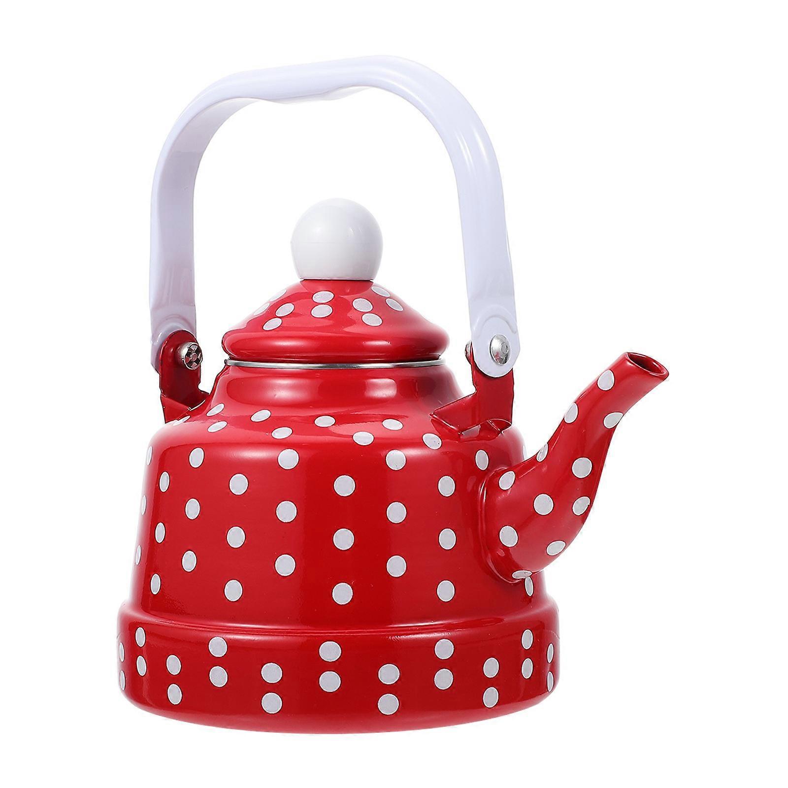 Heating Water Kettle 2Pcs Enamel Teapot For Household Kitchen Use 21X16CM With Vintage Pattern