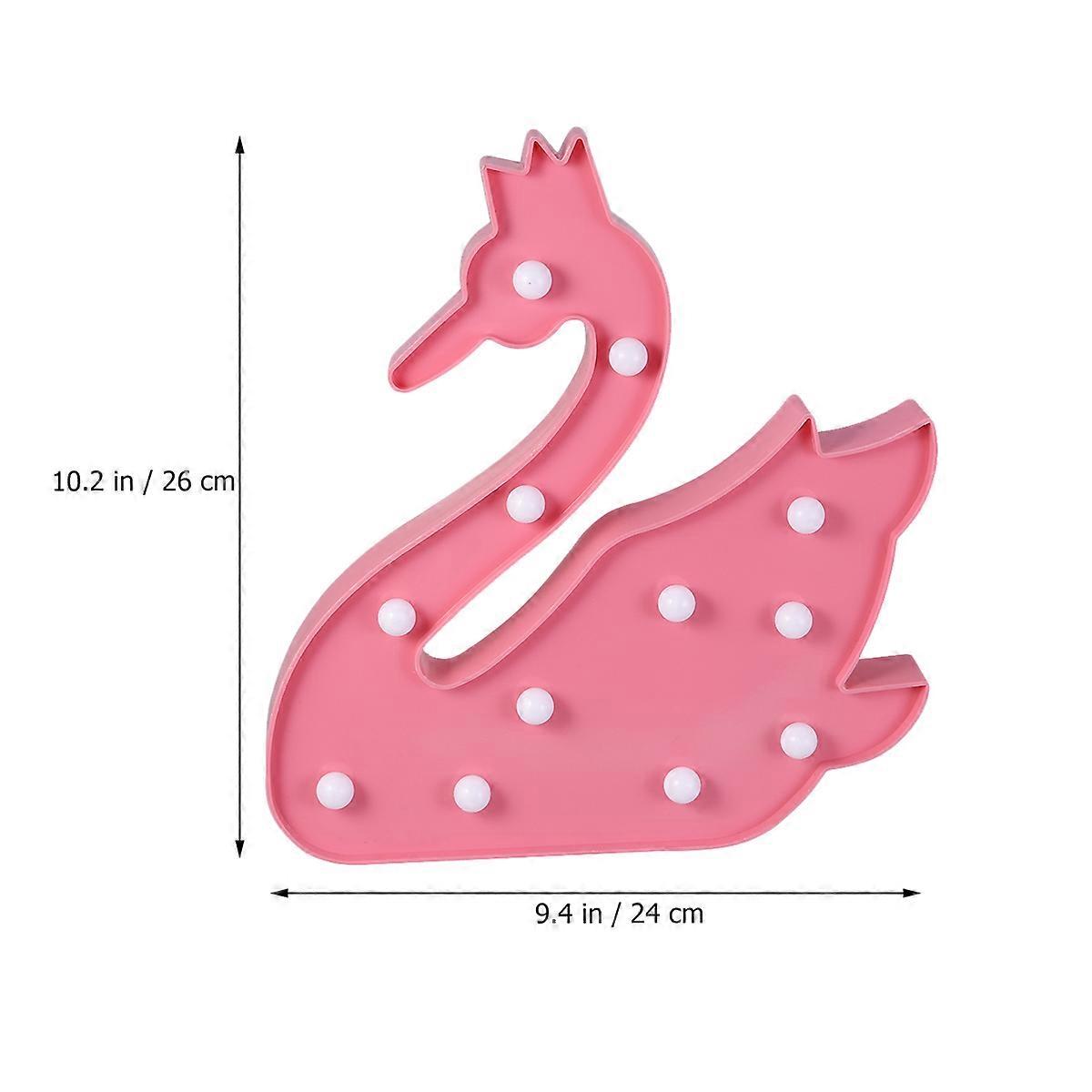 Christmas Decor Swan Table Lamp LED Night Illumination For Home Bar Restaurant 2Pcs Rosy Color Style