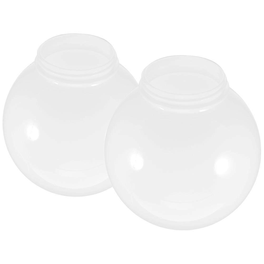 White Acrylic Lamp Post Globe Replacement for Outdoor Use 4Pcs