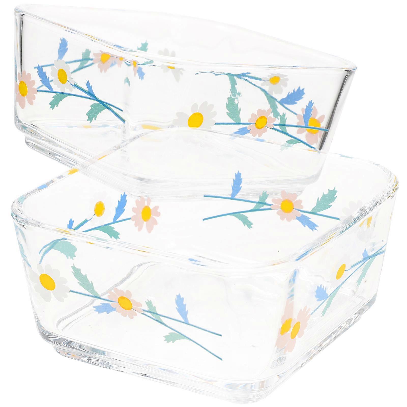 Rabbit Food Bowl Hygienic Square Bottom Simple Design Pet Feeder 2Set