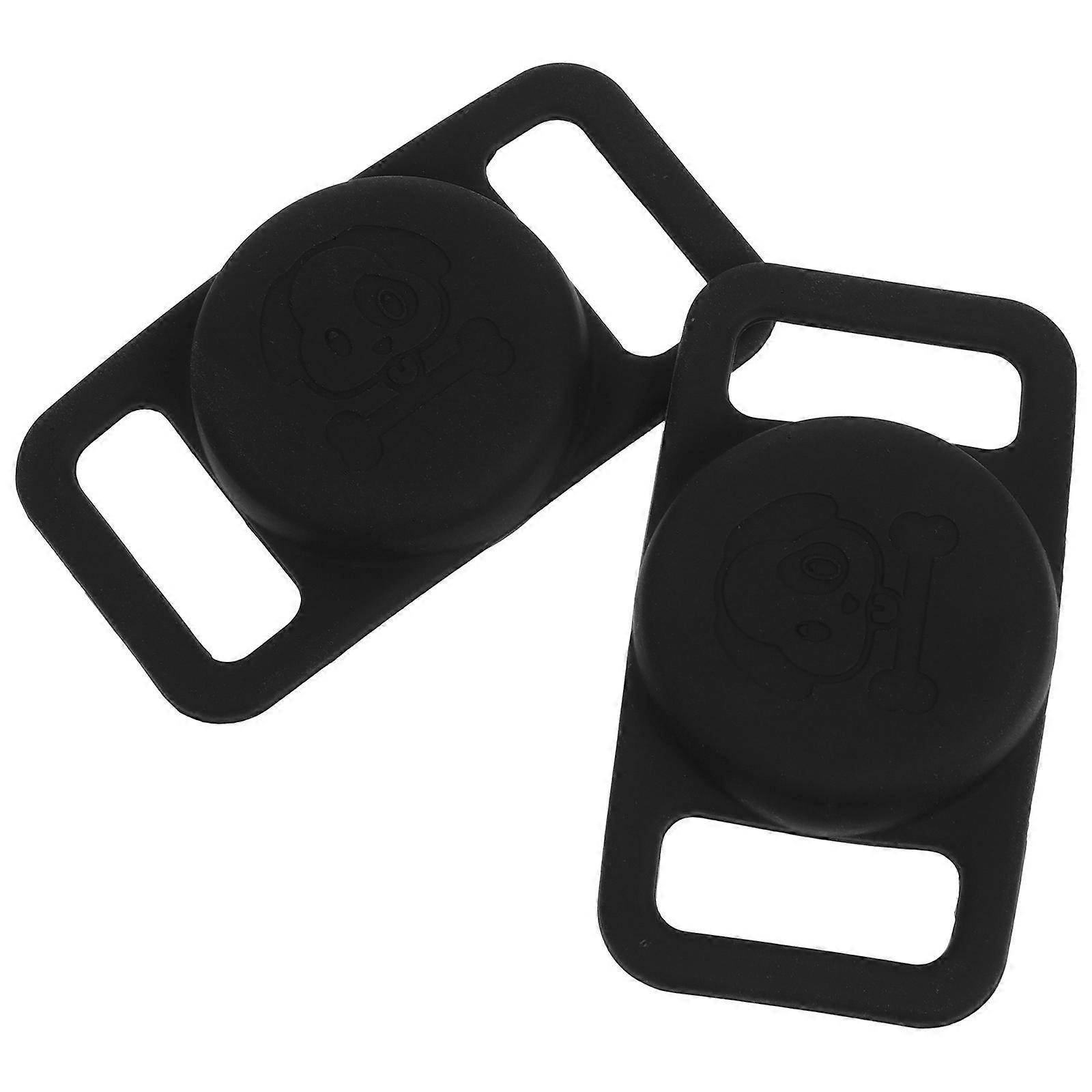 Lightweight Tracer Cover 2Pcs Silicone Cover Accessory For Pet Tracking In Black Color For Loss Prevention