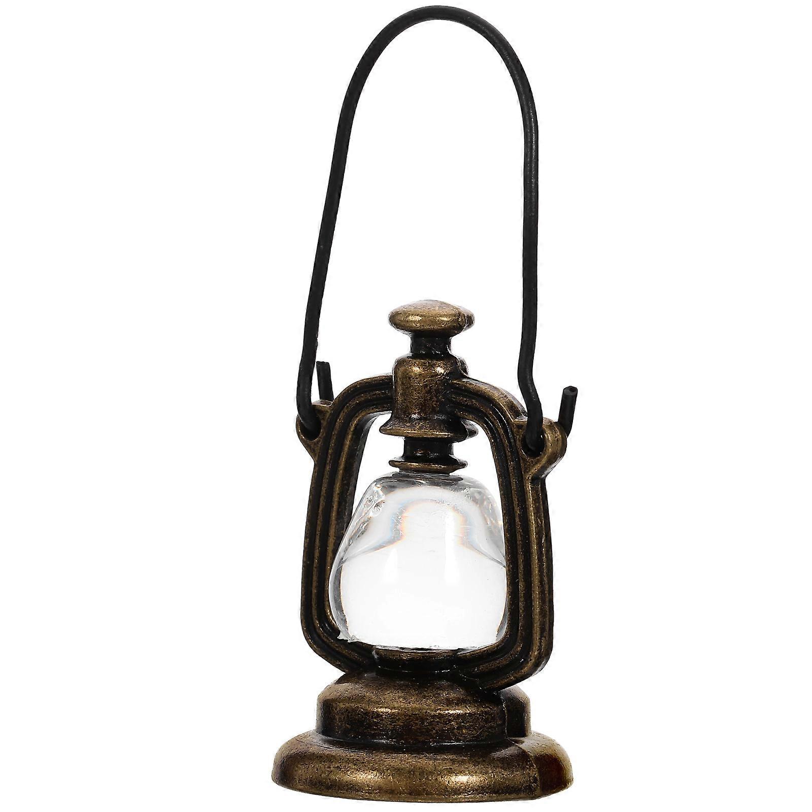 Miniature Kerosene Lamp Resin Dollhouse Light for Decoration 2Pcs