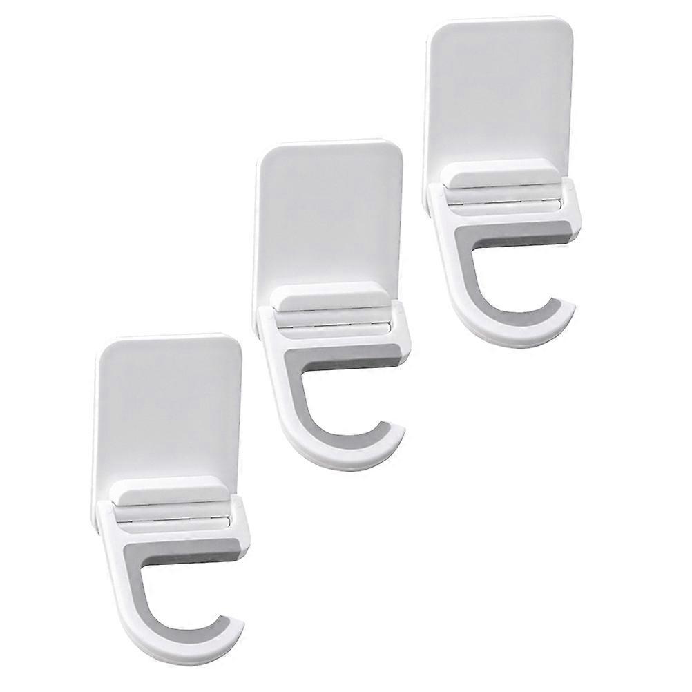 White Mop Holder for Wall Mounted Use 6Pcs Adhesive Hooks Set