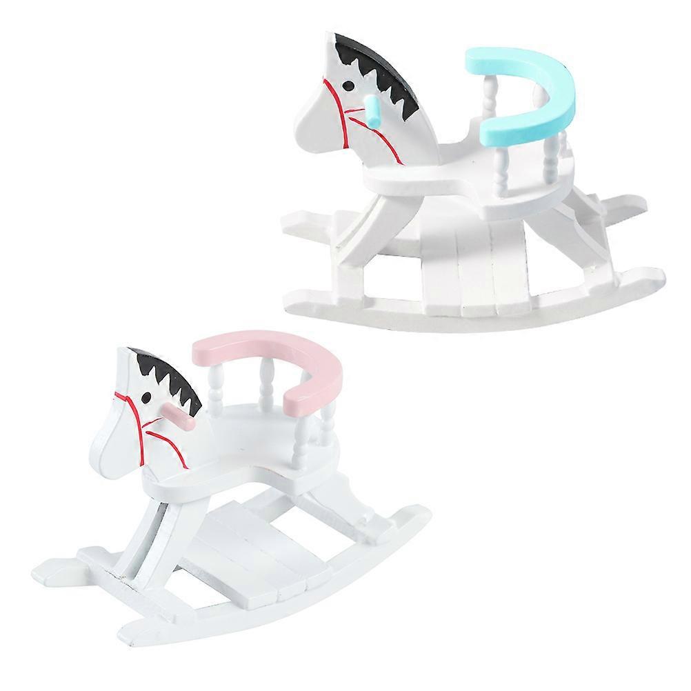 Mini House Ornament Wooden Chair Model for Home Use 4Pcs Decor